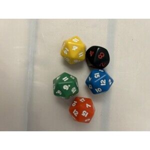 2020 Dungeons & Dragons Adventure Begins Board Game All 5 Dice Die Parts Only